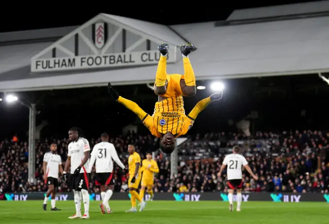 Baleba backflips to celebrate his goal