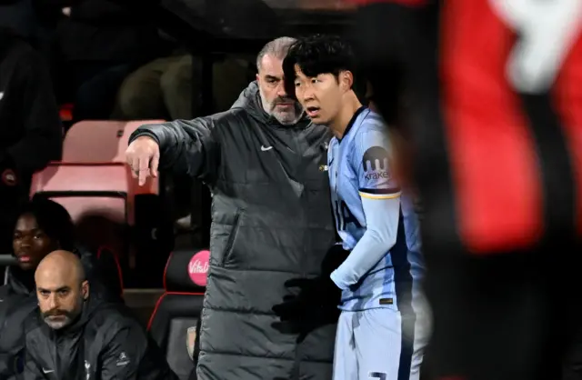 Son gets instructions from Postecoglou