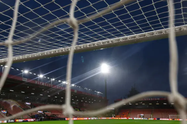 Vitality Stadium general view through one of the goal nets