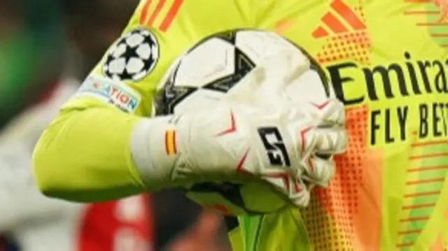 Goalkeeper holding ball