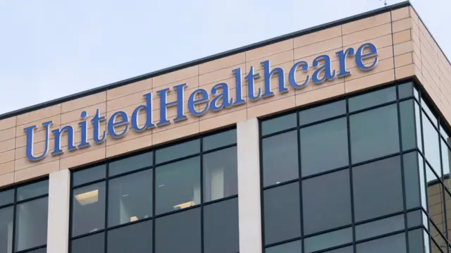 United Healchcare in large blue letter on the side of the outside the corporate headquarters