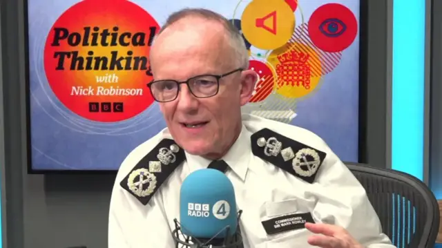 Met commissioner Sir Mark Rowley speaking to BBC Radio 4.