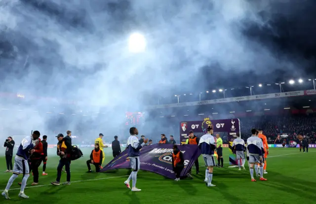 Players make their way onto the field at Vitality Stadium