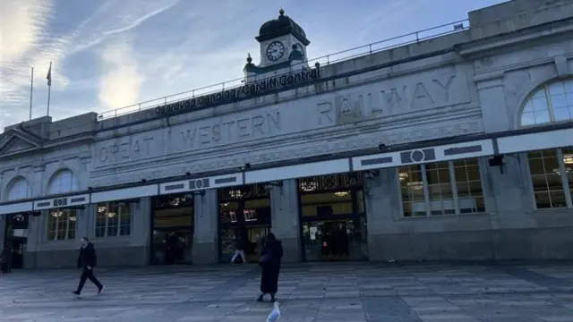 The exterior of Cardiff Central railway station