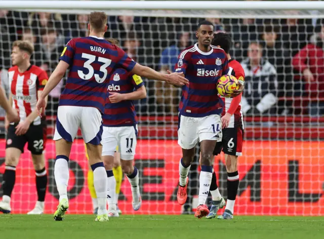 Alexander Isak celebrates