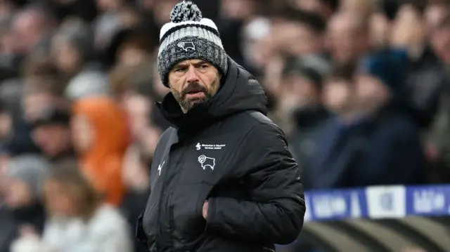 Paul Warne on the touchline