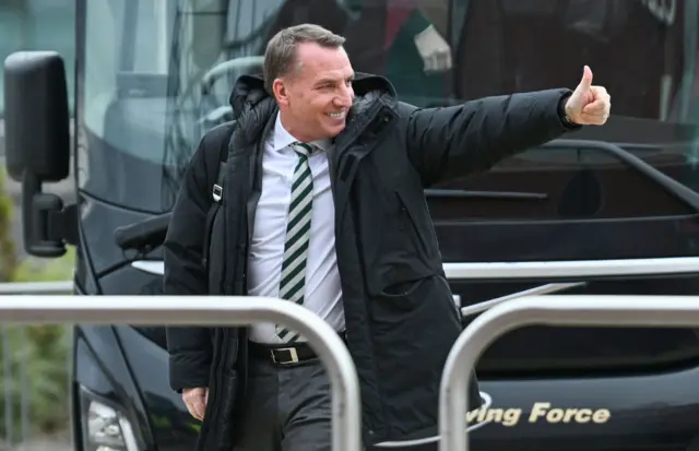 Celtic manager Brendan Rodgers arrives