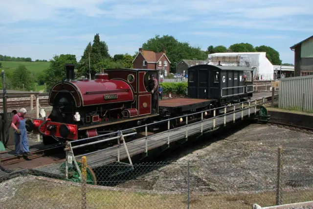 An old train carriage at the railway centre