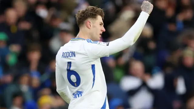 Joe Rodon celebrates scoring