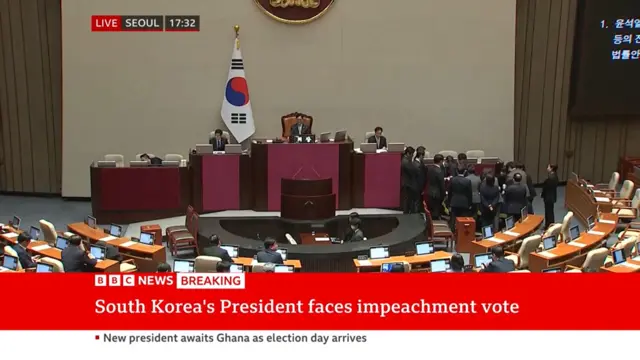 A shot from inside parliament showing some members of the Assembly