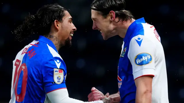 Blackburn celebrate goal