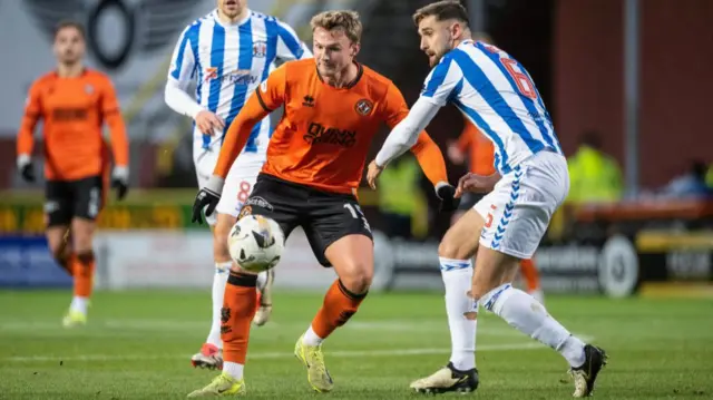 Dundee United forward Sam Dalby and Kilmarnock defender Robbie Deas