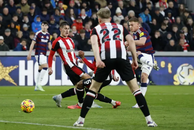 Harvey Barnes scores