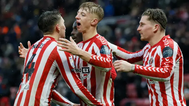 Sunderland celebrate scoring