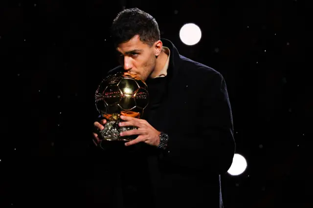 Rodri with the Ballon d'Or