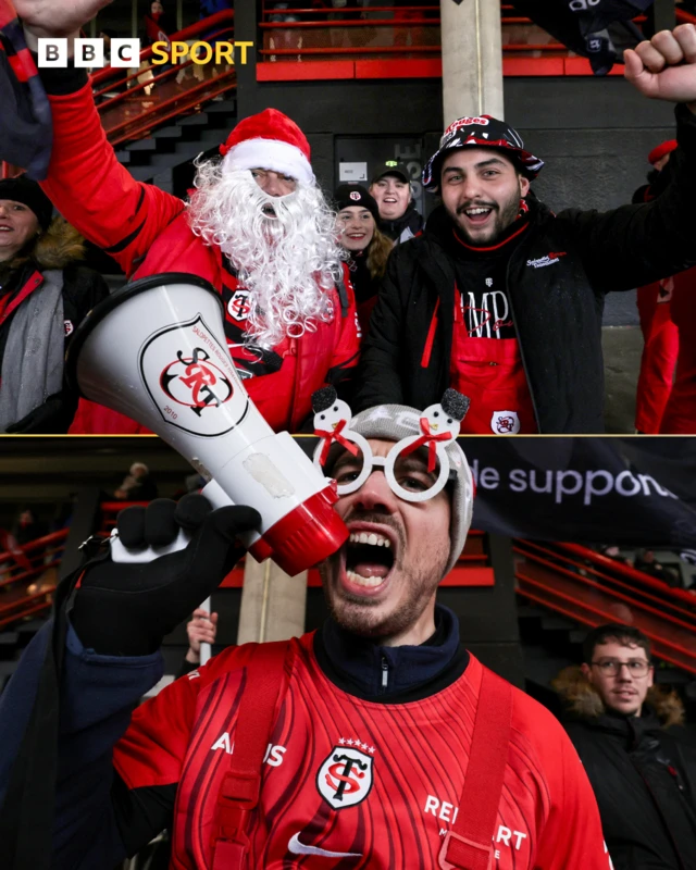 Toulouse fans ahead of the game