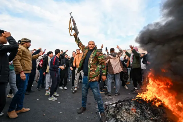 Celebrations in Umayyad square, Damascus