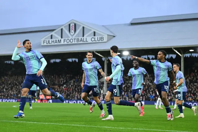 William Saliba celebrates