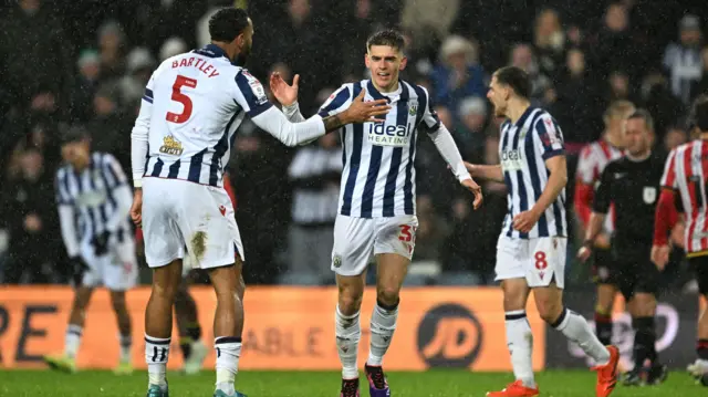 Tom Fellows of West Bromwich Albion celebrates