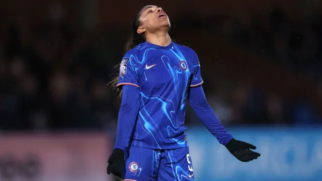 Chelsea's Catarina Macario reacts during the Barclays Women's Super League match at Kingsmeadow