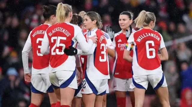 Stina Balckstenius of Arsenal celebrates scoring her team's third goal