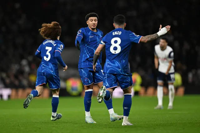 Jadon Sancho of Chelsea celebrates.