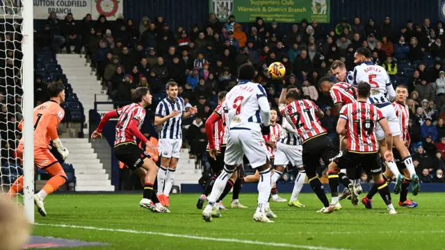 Torbjørn Heggem of West Bromwich Albion scores the team's first goal