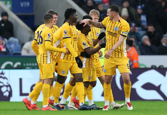 Tariq Lamptey of Brighton & Hove Albion celebrates.