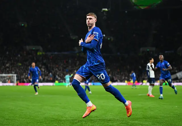 Cole Palmer of Chelsea celebrates.