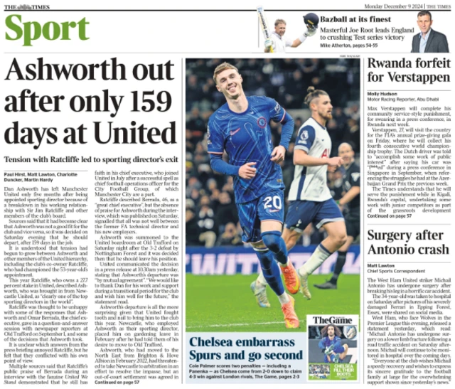 Times' main sport page