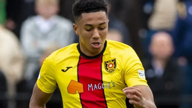 Joe Bevan in action for Albion Rovers