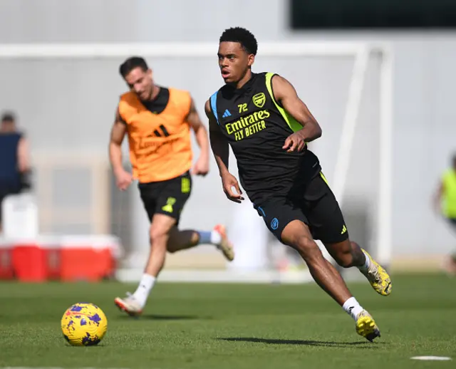 Lino Sousa of Arsenal during a training session