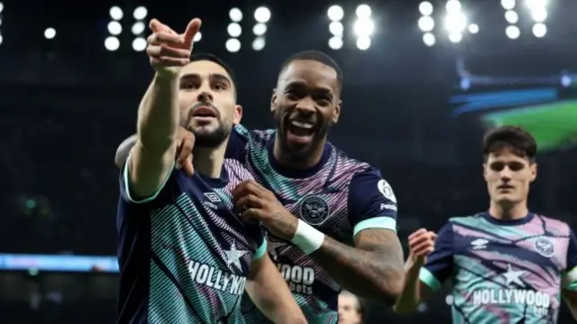 Brentford's Neal Maupay celebrates scoring against Tottenham