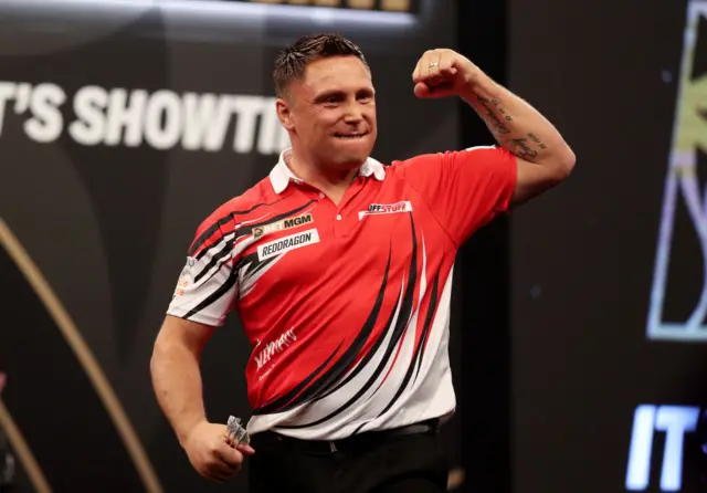 Gerwyn Price celebrates