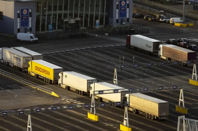 Queues at Port of Dover on Brexit anniversary in 2023