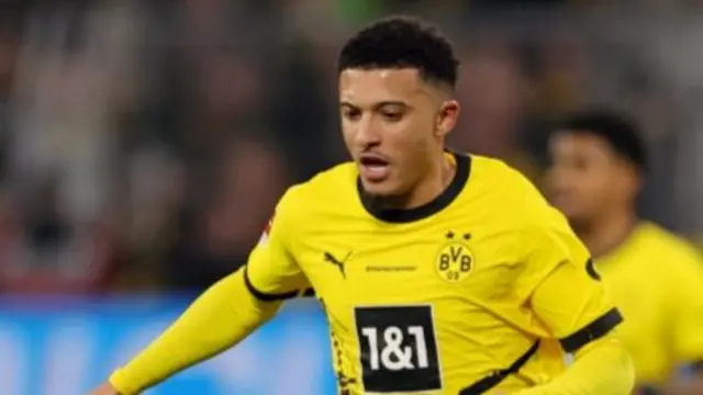 Jadon Sancho playing for Borussia Dortmund