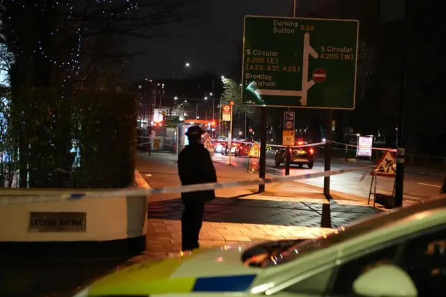 Police near the scene of the attack early on Thursday morning