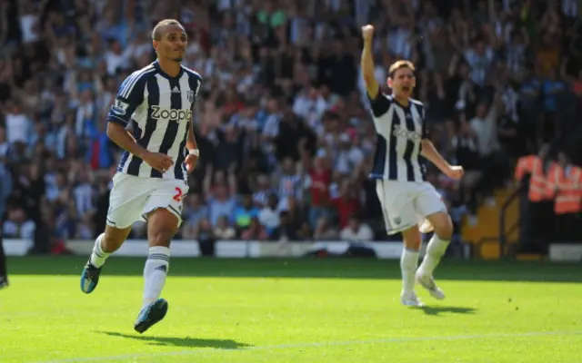 Peter Odemwingie of West Brom celebrates