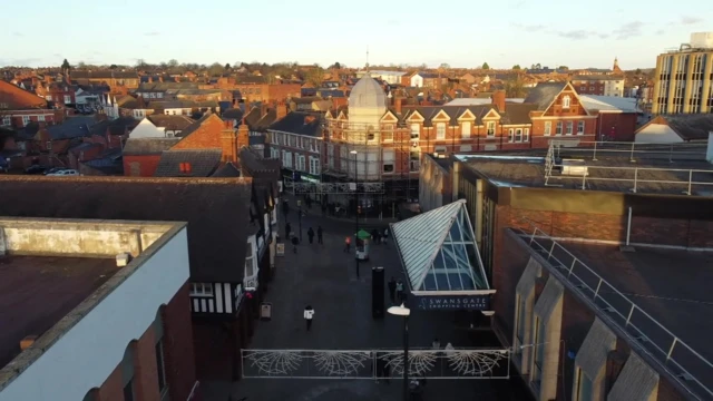 Rooftop shot of Wellingborough