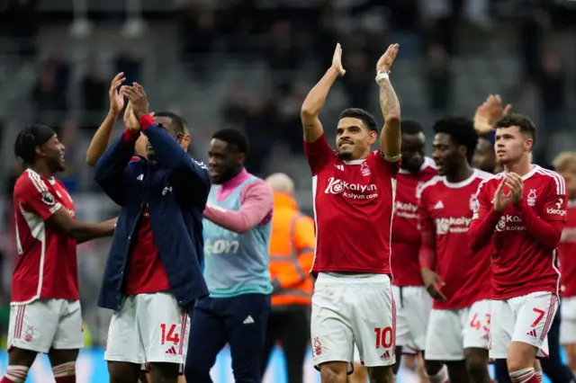 Nottingham Forest celebrate win over Newcastle on Boxing Day