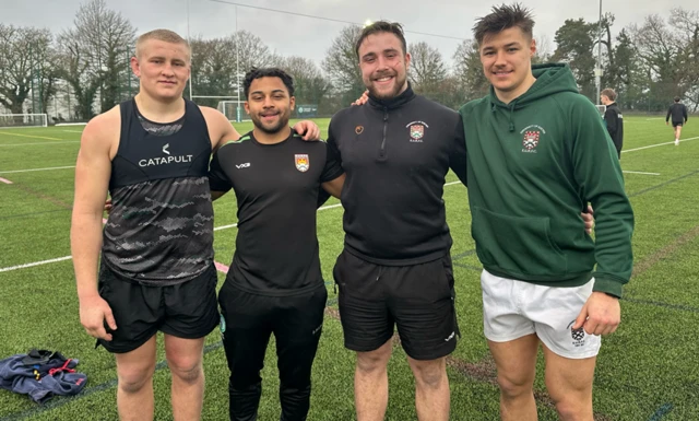 From left to right, you have Lucas Dorrell (Captain) Kofi Barton-Byfield (third year), Jared, Williams (Masters, student, Welch), Benji Joseland (third year)