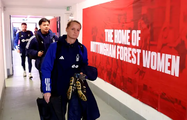 Carly Davies, Manager of Nottingham Forest, arrives at the stadium