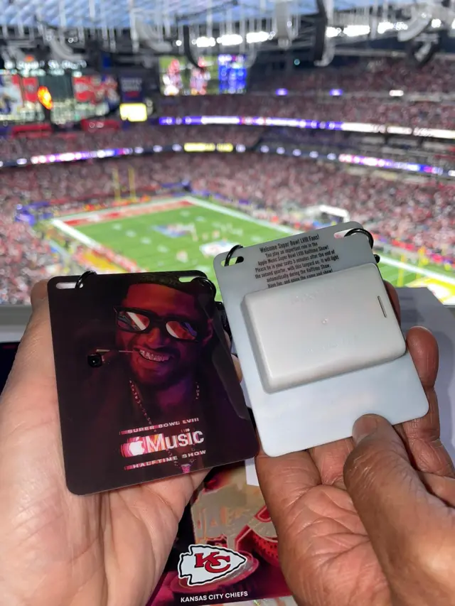 Two light devices given to fans at Super Bowl LVIII