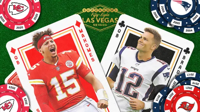 Graphic showing Patrick Mahomes and Tom Brady