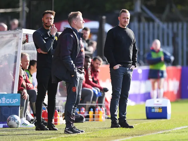 Jonas Eidevall, Manager of Arsenal, looks on