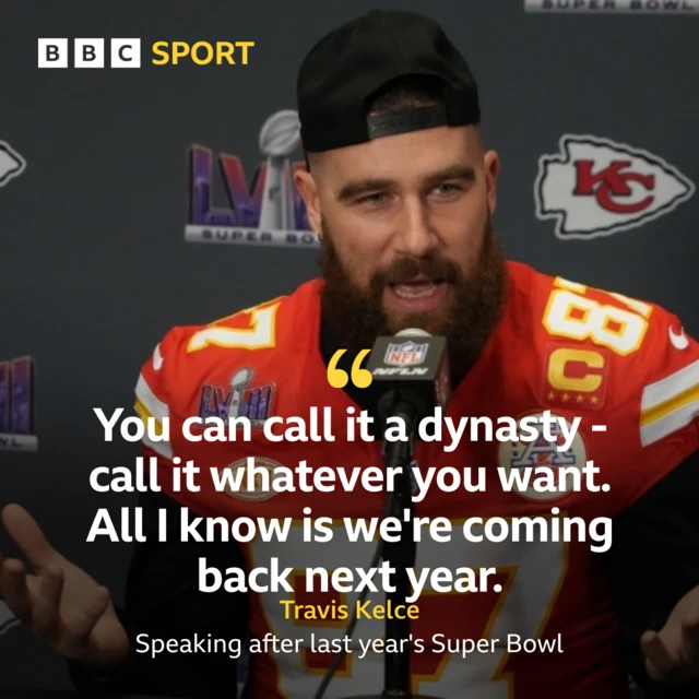 Graphic featuring Travis Kelce quote