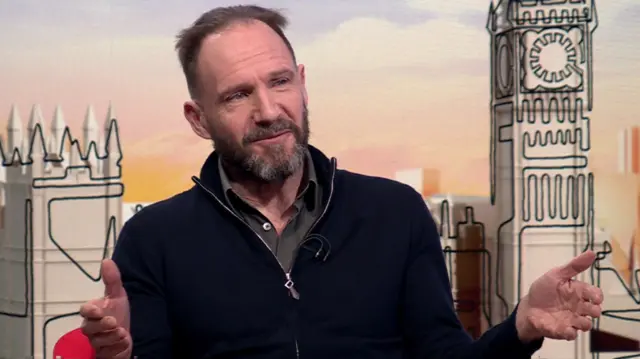 Ralph Fiennes in the studio