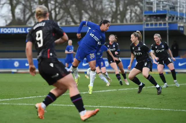 Chelsea's Mayra Ramirez scores against Crystal Palace