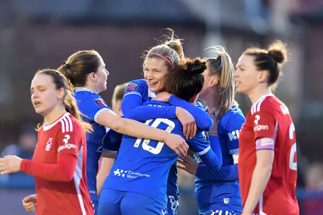 Justine Vanhaevermaet of Everton celebrates her goal