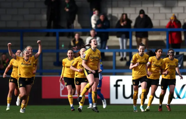 Wolves players celebrate